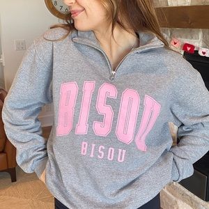 ELLANDEM | graphic 1/4 six crew neck